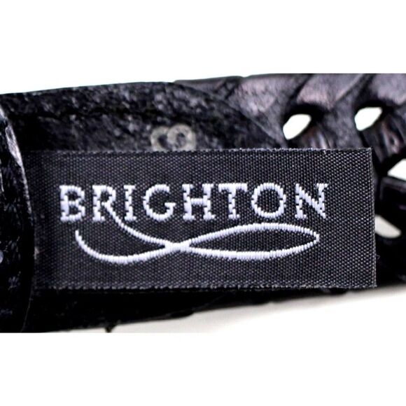 Brighton WOVEN DARK BROWN LEATHER 1"Wd DRESS CASUAL WOMEN'S BELT Sz M/32 (T12 - Picture 6 of 12